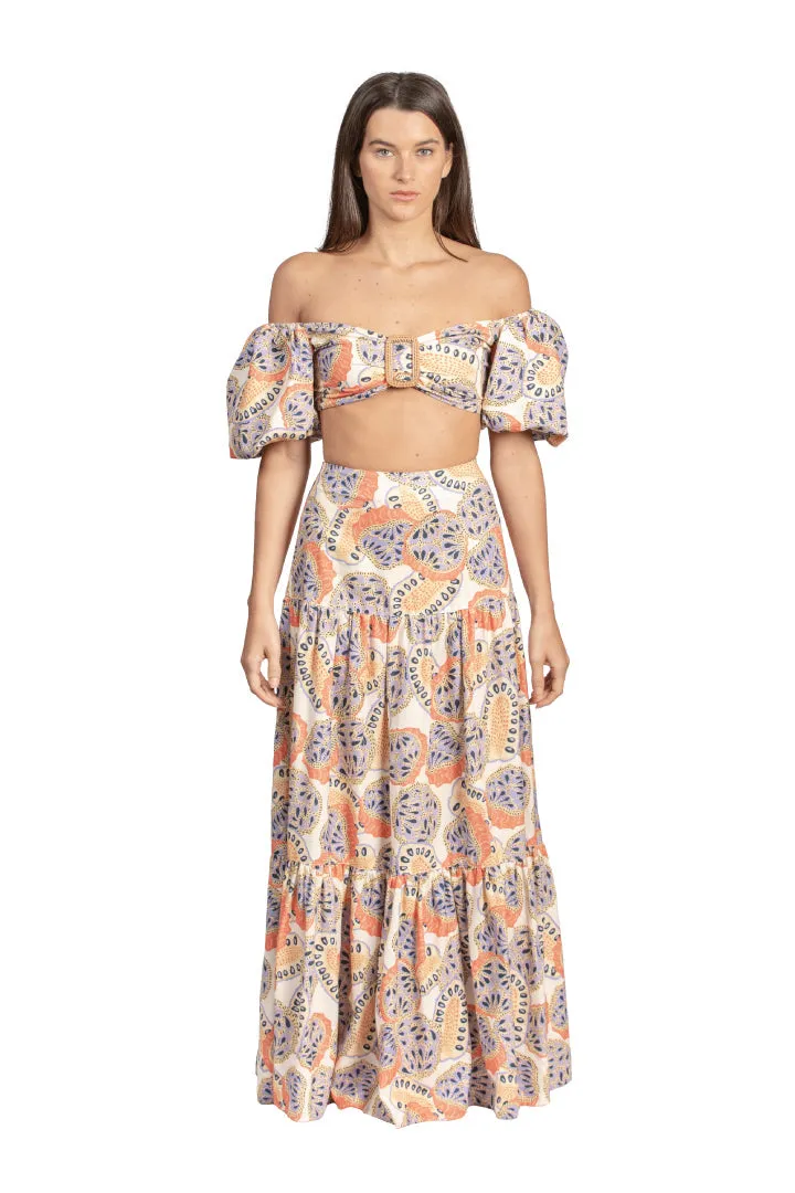 Acapulco Maxi Skirt in Papayas by Sanlier