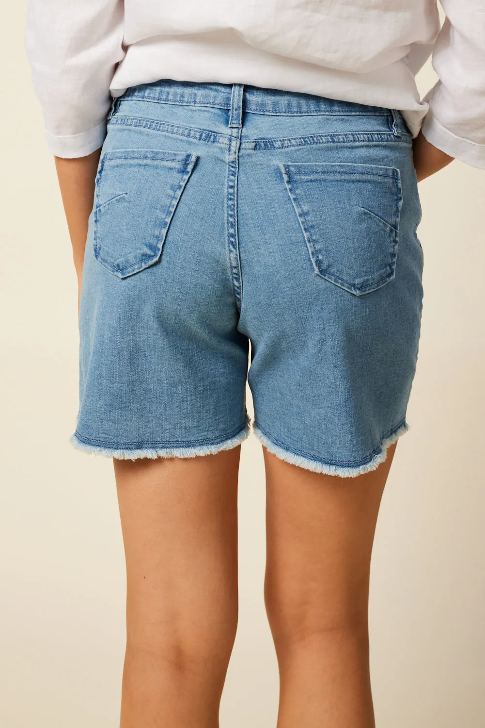Adrift Denim Cut Off Shorts in Light Wash