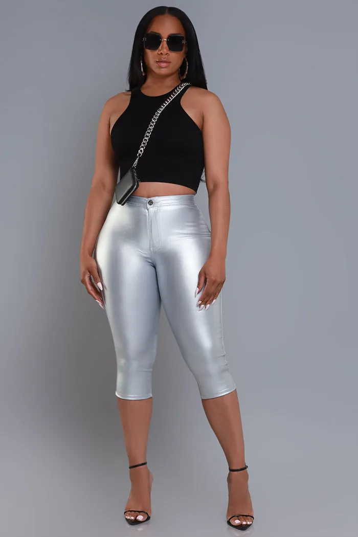 Another Chance Cropped Tank Top - Black