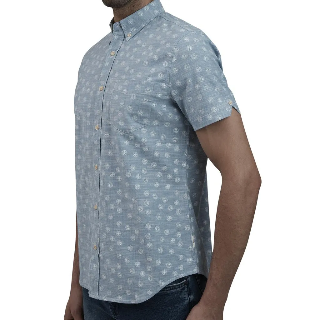 Ben Sherman Short-Sleeve Chambray Geo Shirt