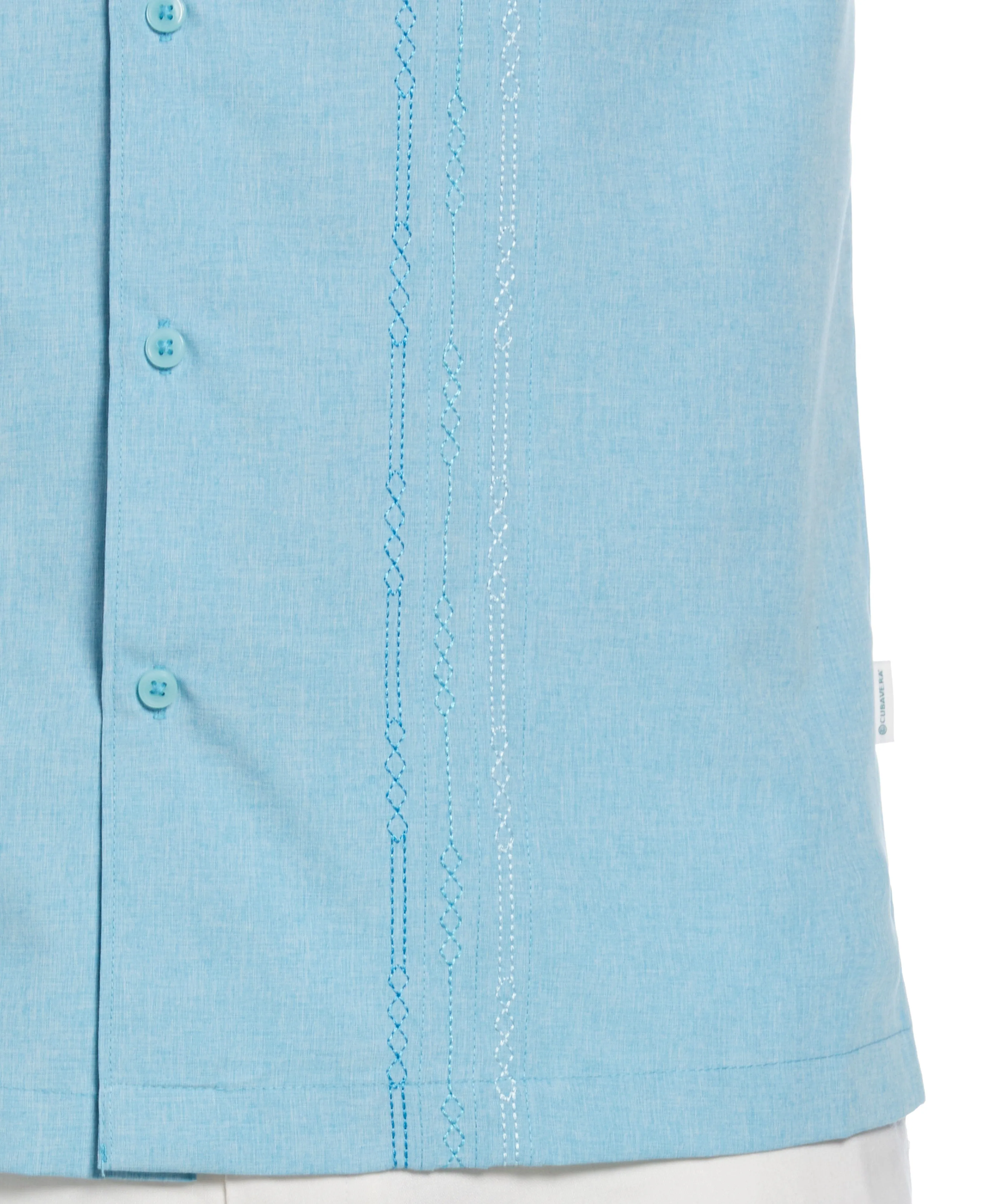 Big & Tall Miami Dolphins Geo Embroidered Panel Chambray Shirt