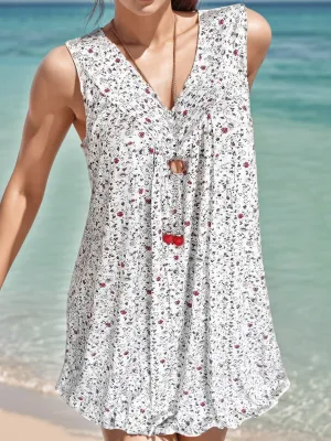 Bohemian Style Sleeveless Mini Dress