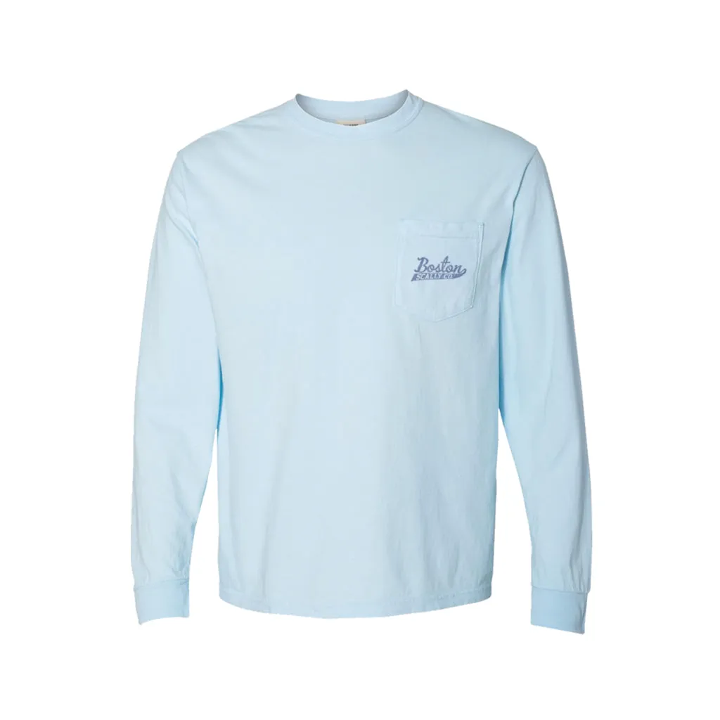 Boston Scally The Spring Rose Long Sleeve Tee T-Shirt - Light Blue