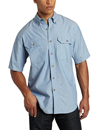 Carhartt 104369 Men's Relaxed Fit Midweight Chambray Short-Sleeve Shirt