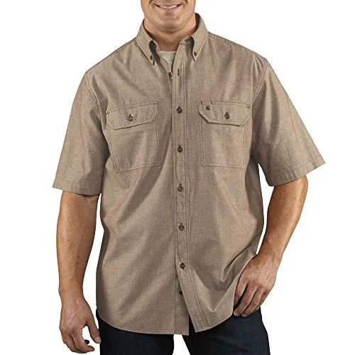Carhartt 104369 Men's Relaxed Fit Midweight Chambray Short-Sleeve Shirt