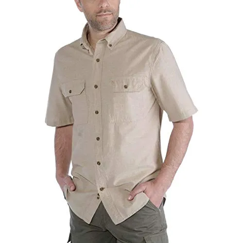 Carhartt 104369 Men's Relaxed Fit Midweight Chambray Short-Sleeve Shirt