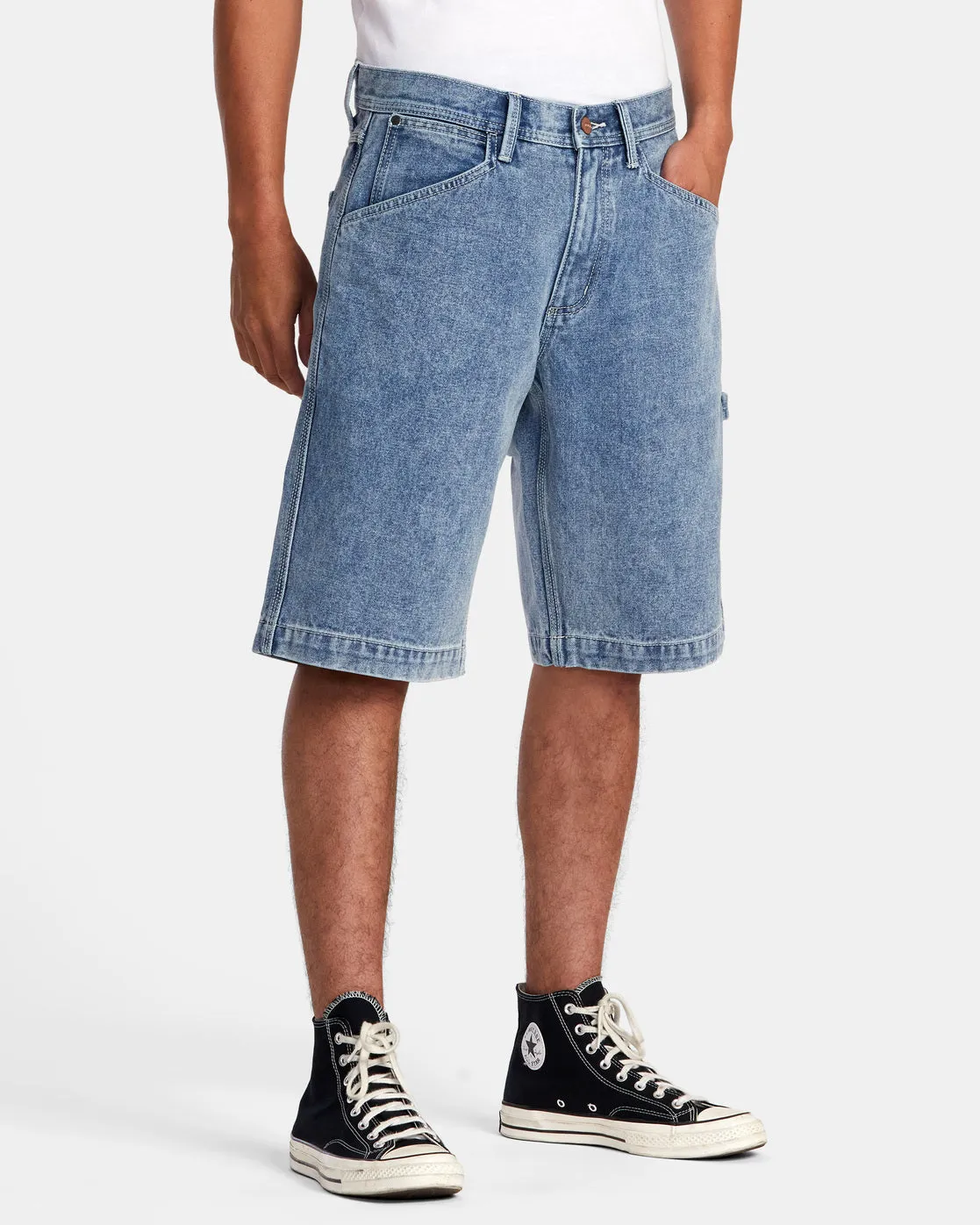Chainmail Denim Shorts - Broken Blue Wash