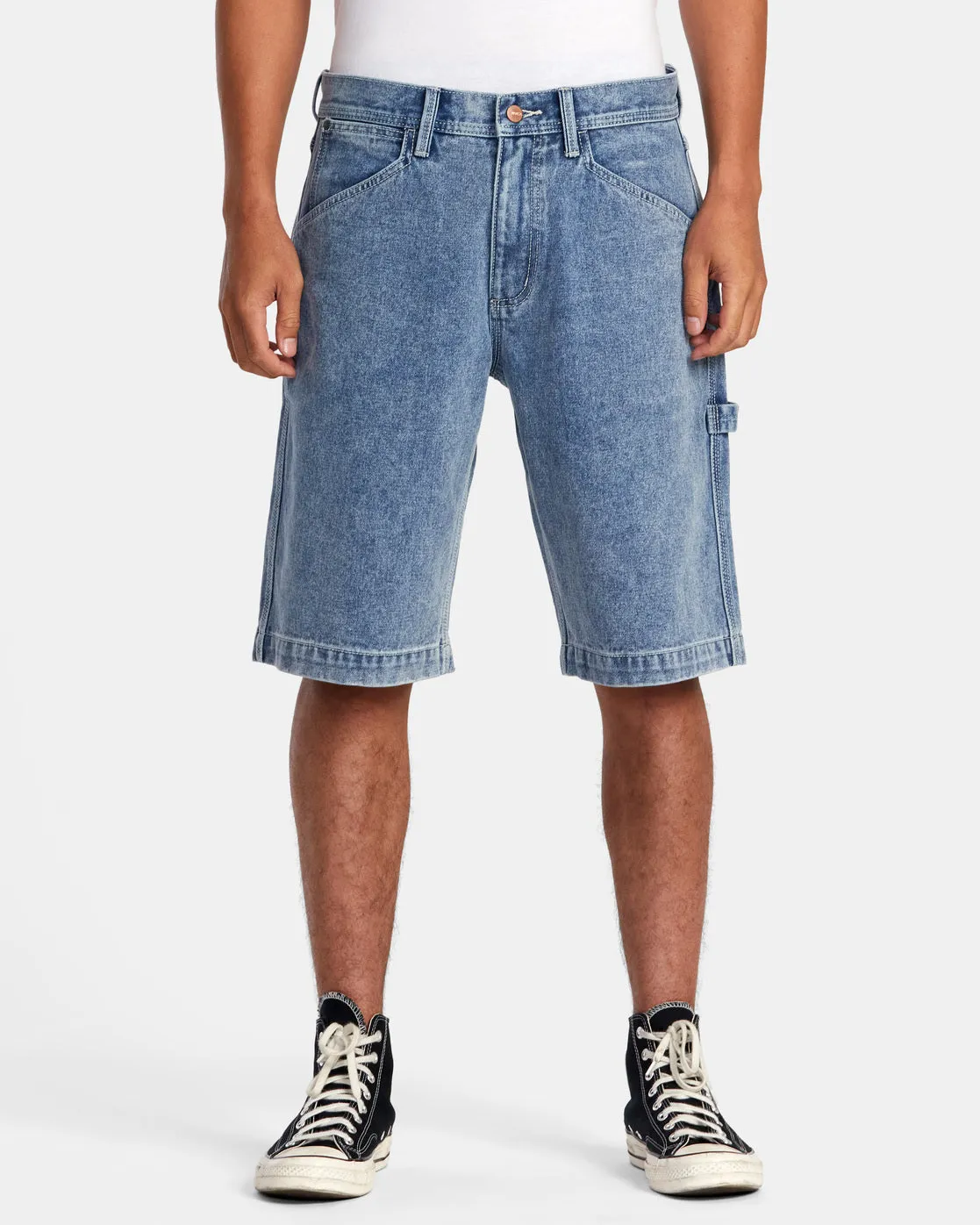 Chainmail Denim Shorts - Broken Blue Wash