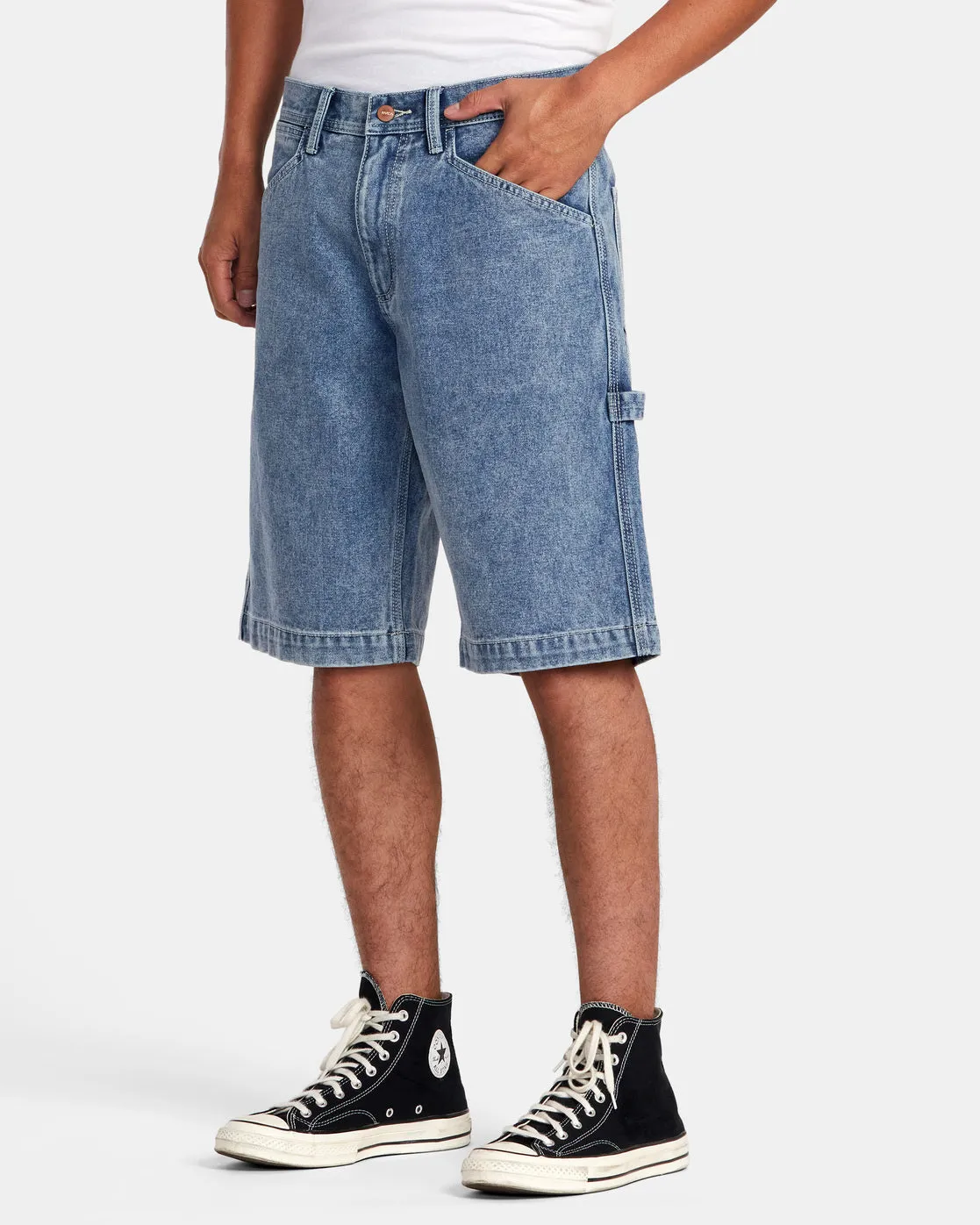 Chainmail Denim Shorts - Broken Blue Wash