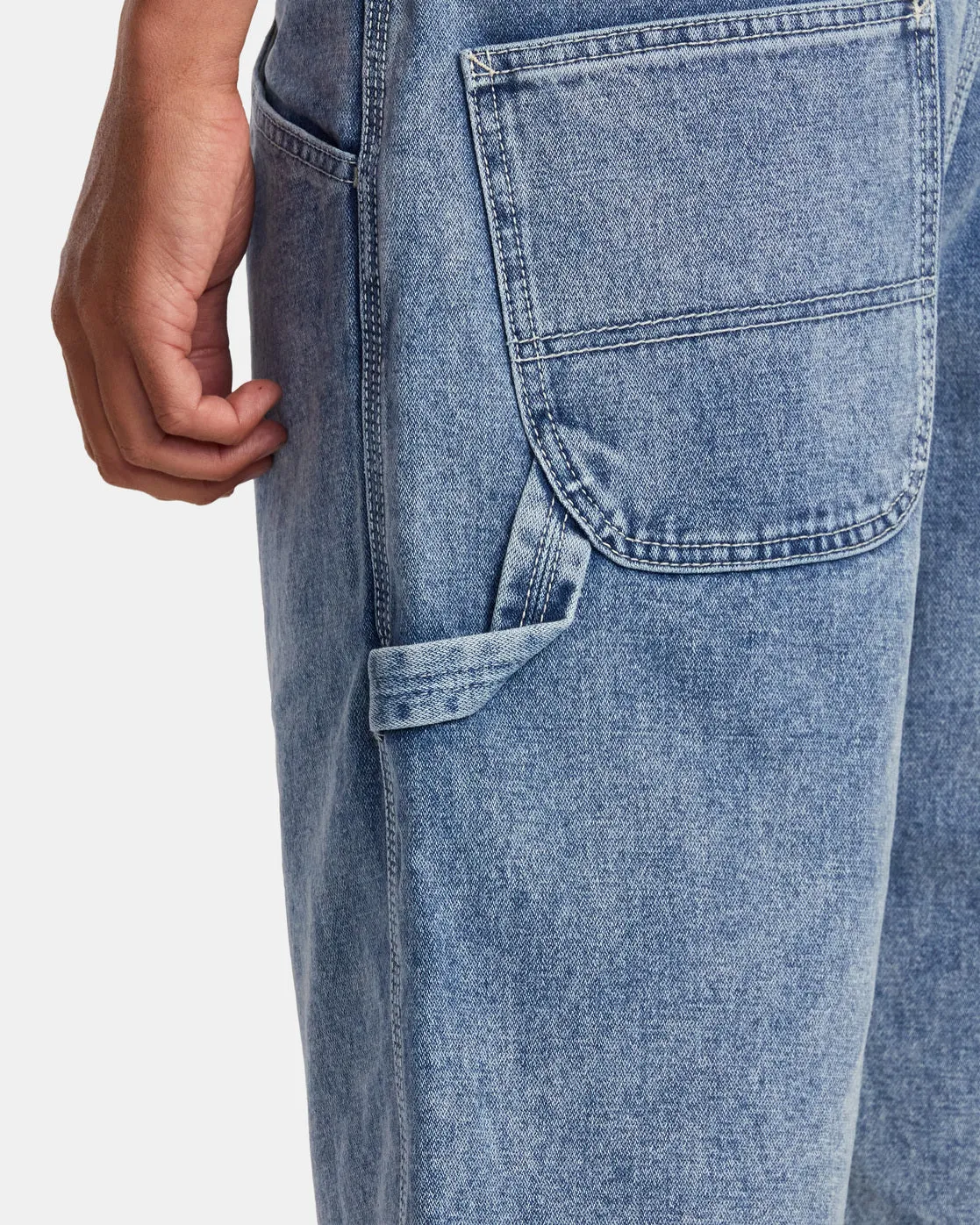 Chainmail Denim Shorts - Broken Blue Wash