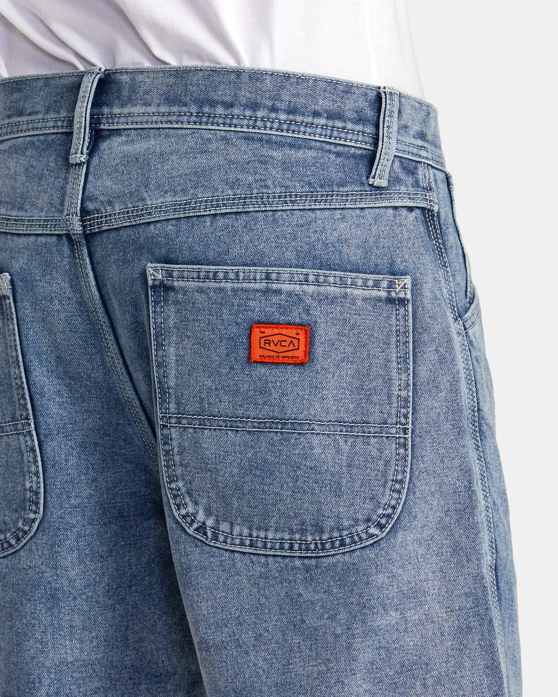 Chainmail Denim Shorts - Broken Blue Wash