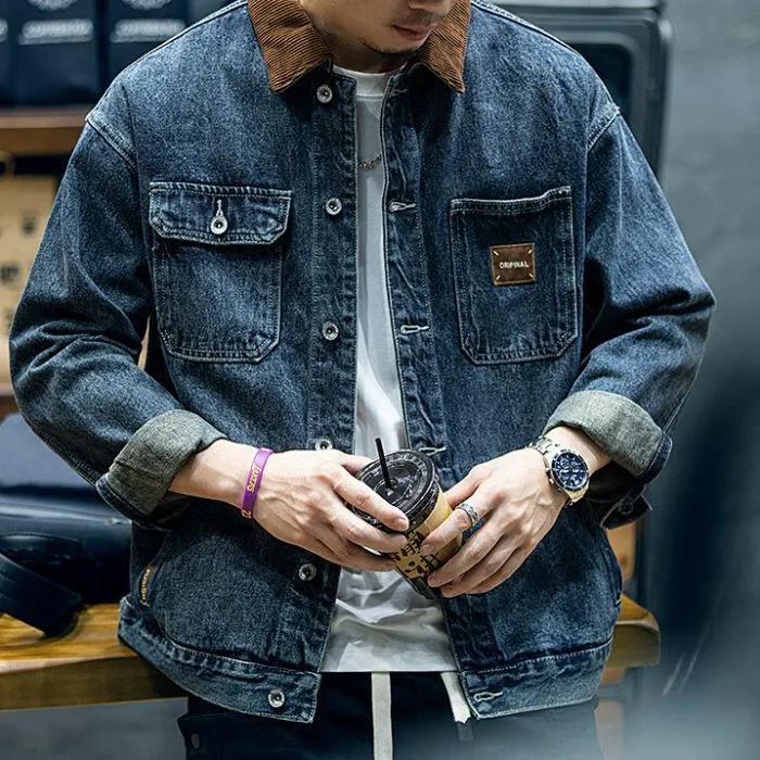 Cotton Retro Denim Loose Big Size Casual Jacket P0441