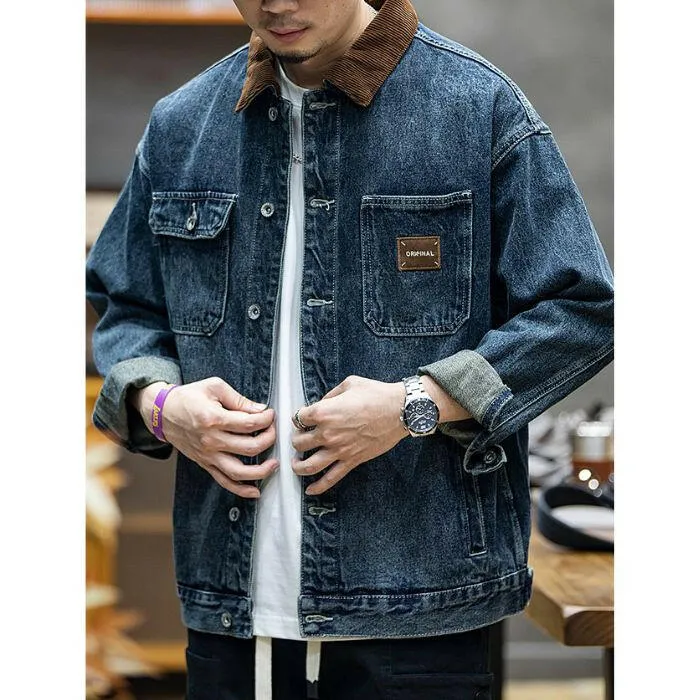 Cotton Retro Denim Loose Big Size Casual Jacket P0441