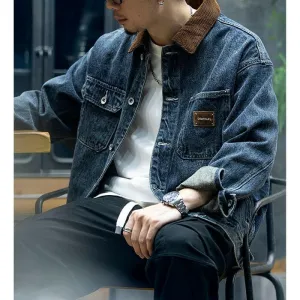 Cotton Retro Denim Loose Big Size Casual Jacket P0441