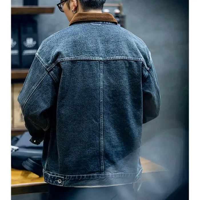 Cotton Retro Denim Loose Big Size Casual Jacket P0441