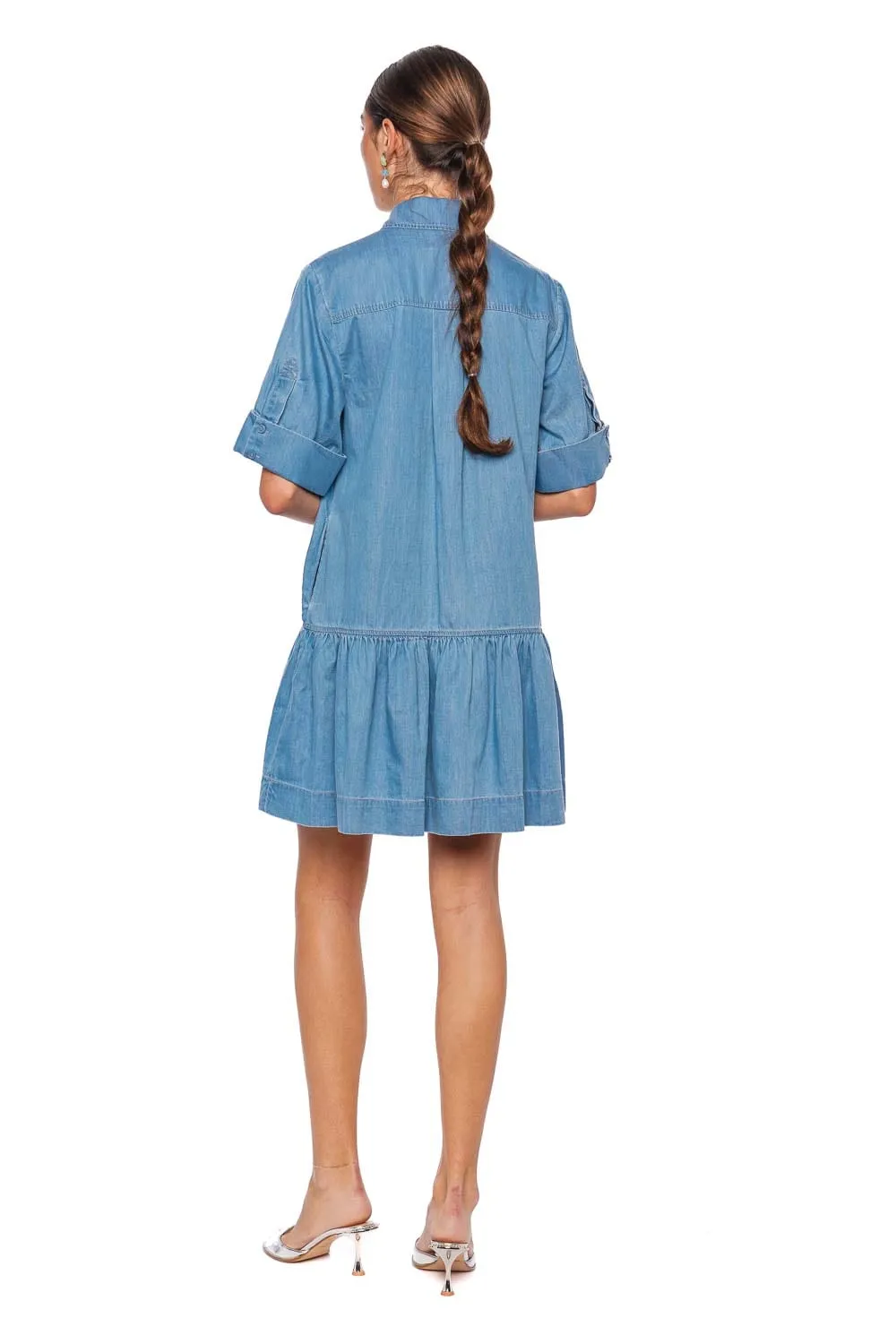 Cris Chambray Mini Shirt Dress