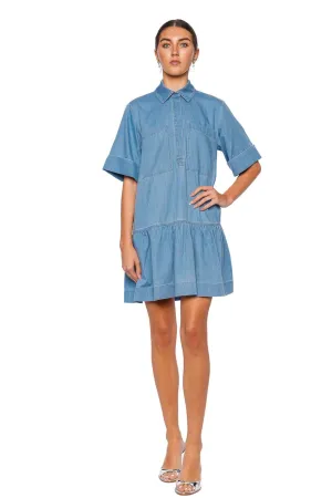 Cris Chambray Mini Shirt Dress