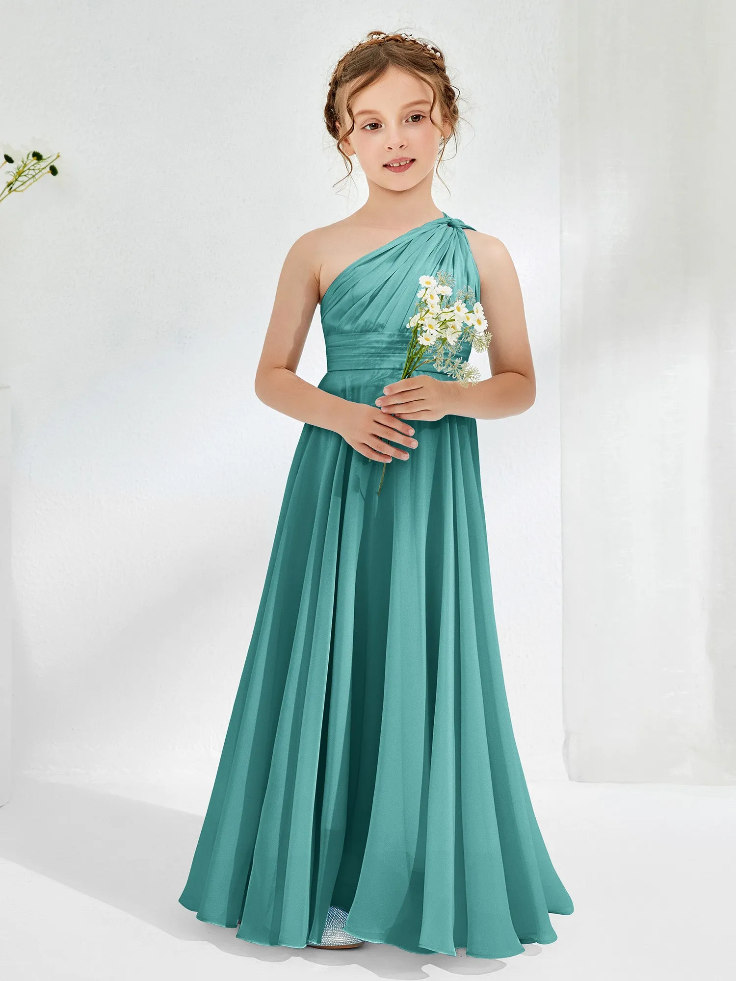 Cute One Shoulder  A-line Junior Bridesmaid Dresses Jade