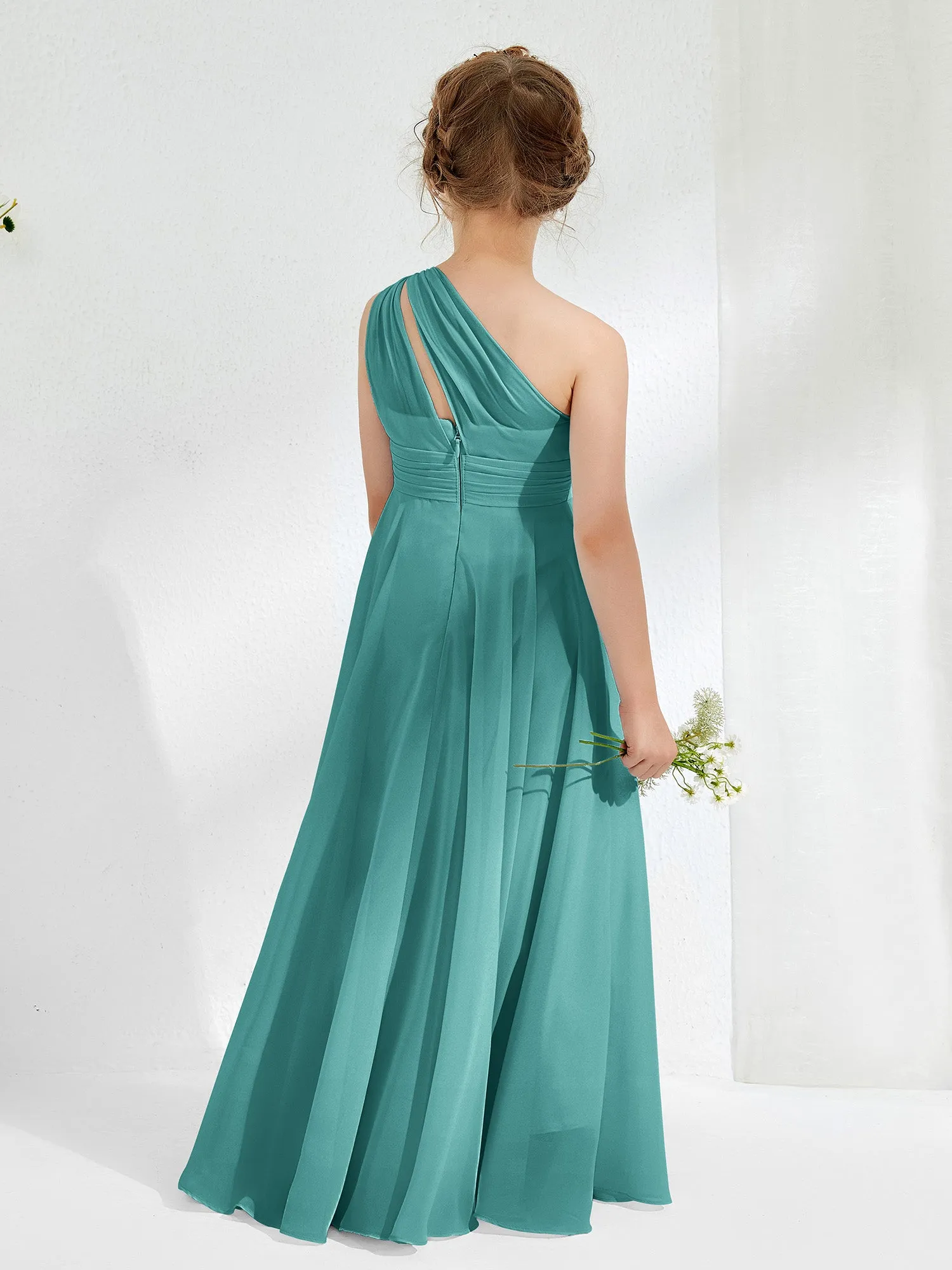 Cute One Shoulder  A-line Junior Bridesmaid Dresses Jade