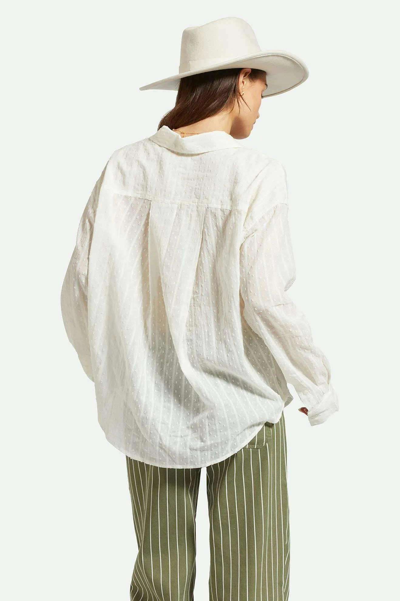 East Side L/S Boxy Woven Shirt - White