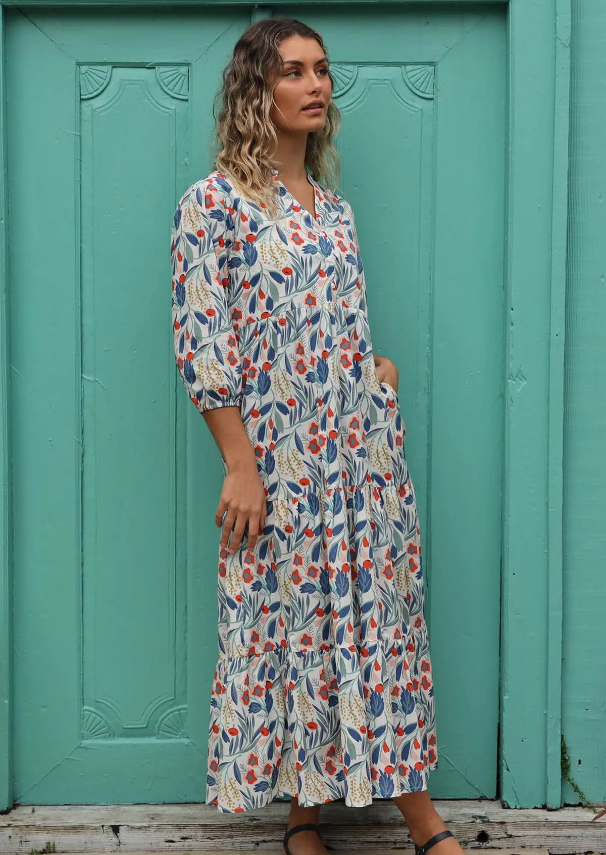 Elder Flower Tiered Maxi Dress