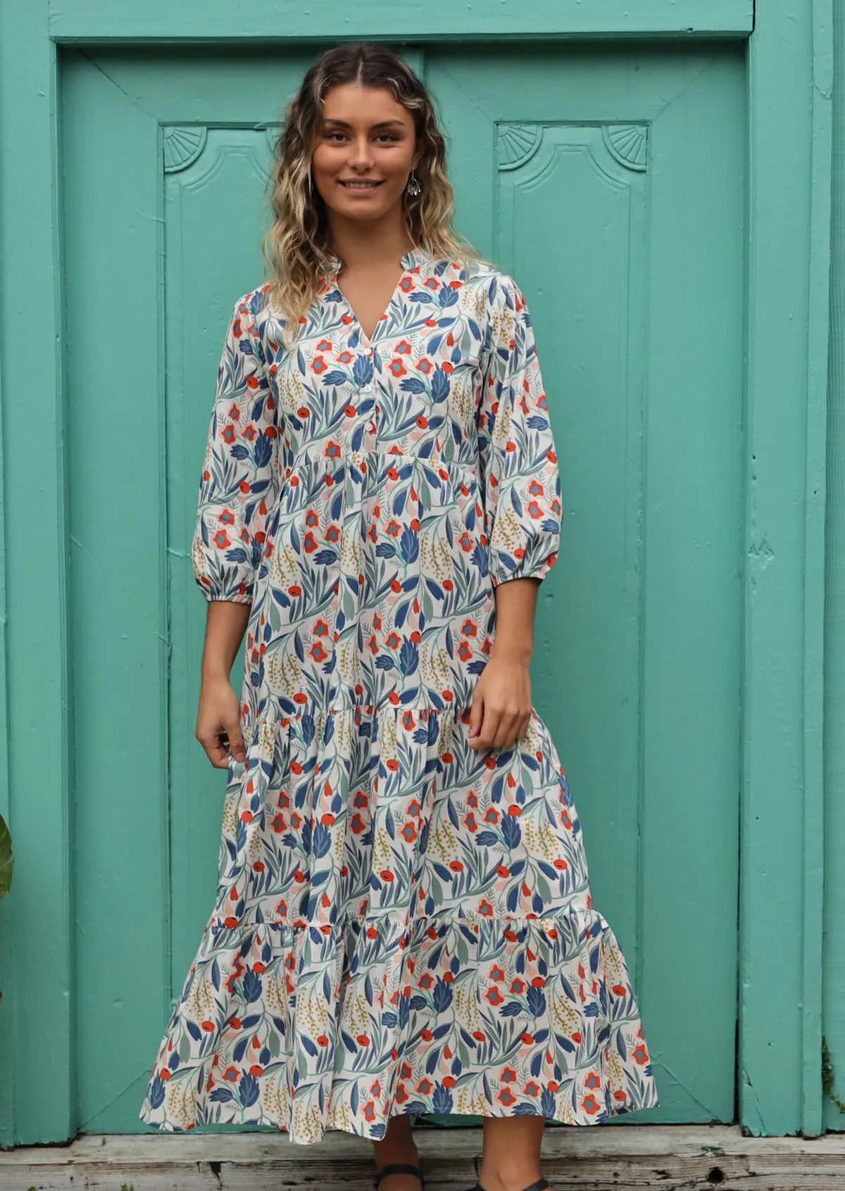 Elder Flower Tiered Maxi Dress