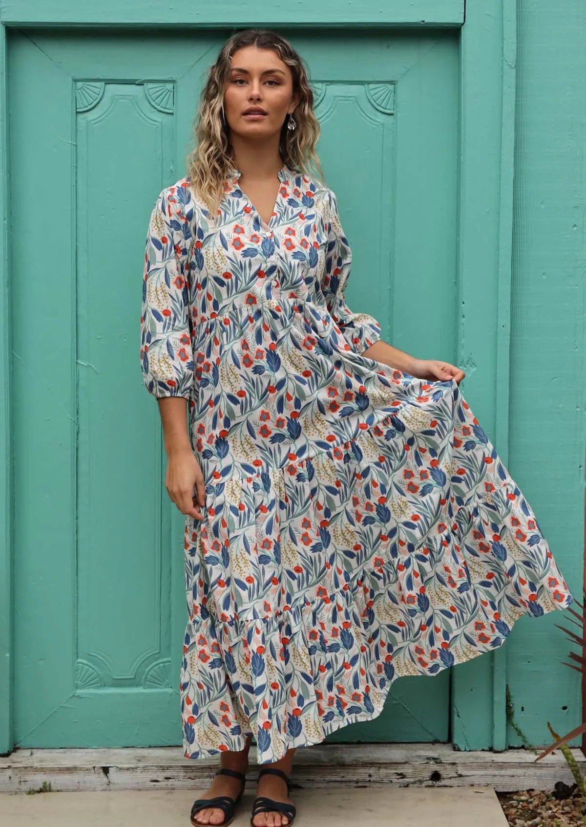 Elder Flower Tiered Maxi Dress