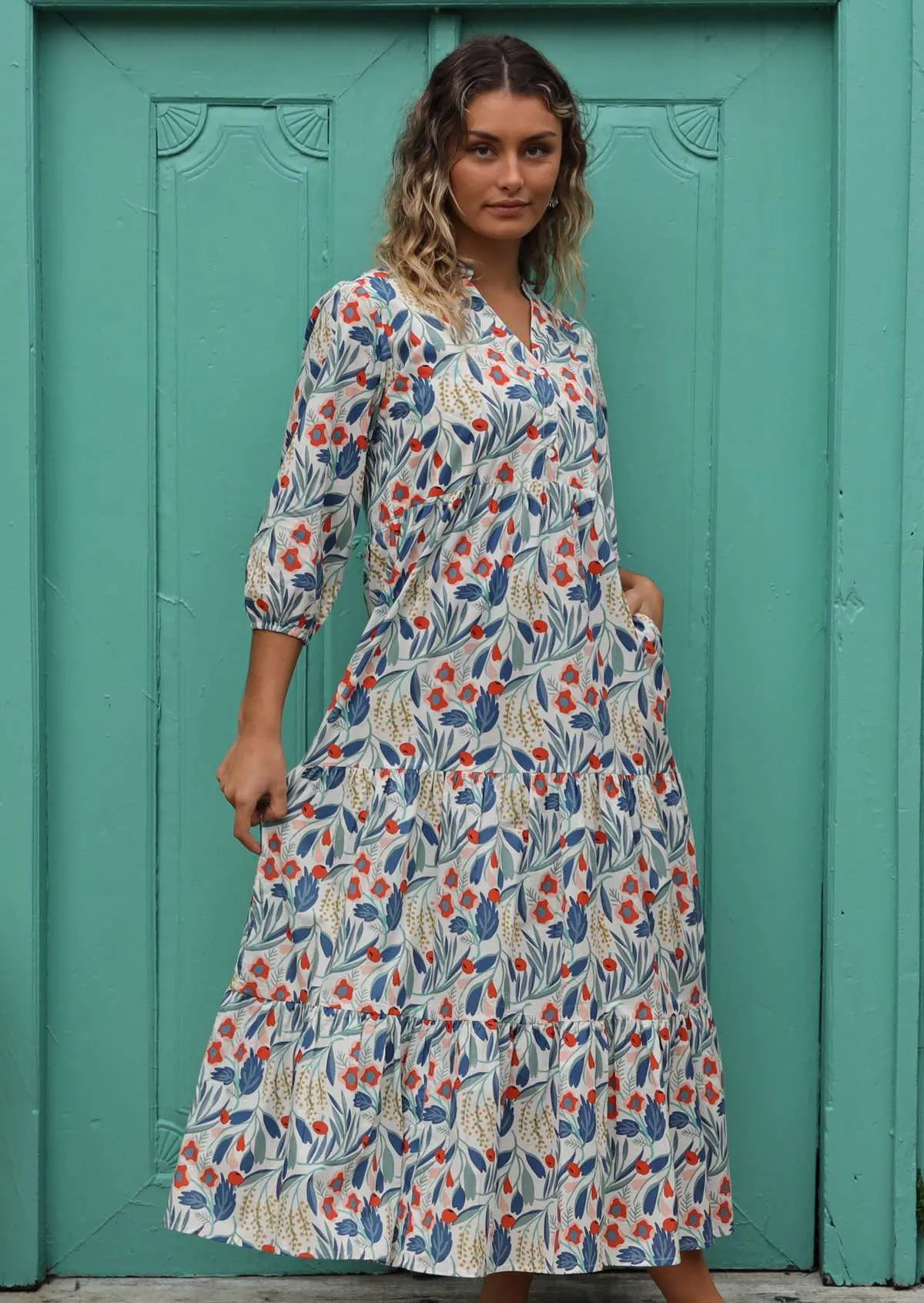 Elder Flower Tiered Maxi Dress