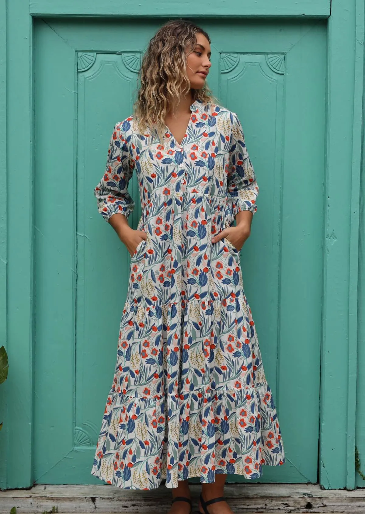 Elder Flower Tiered Maxi Dress