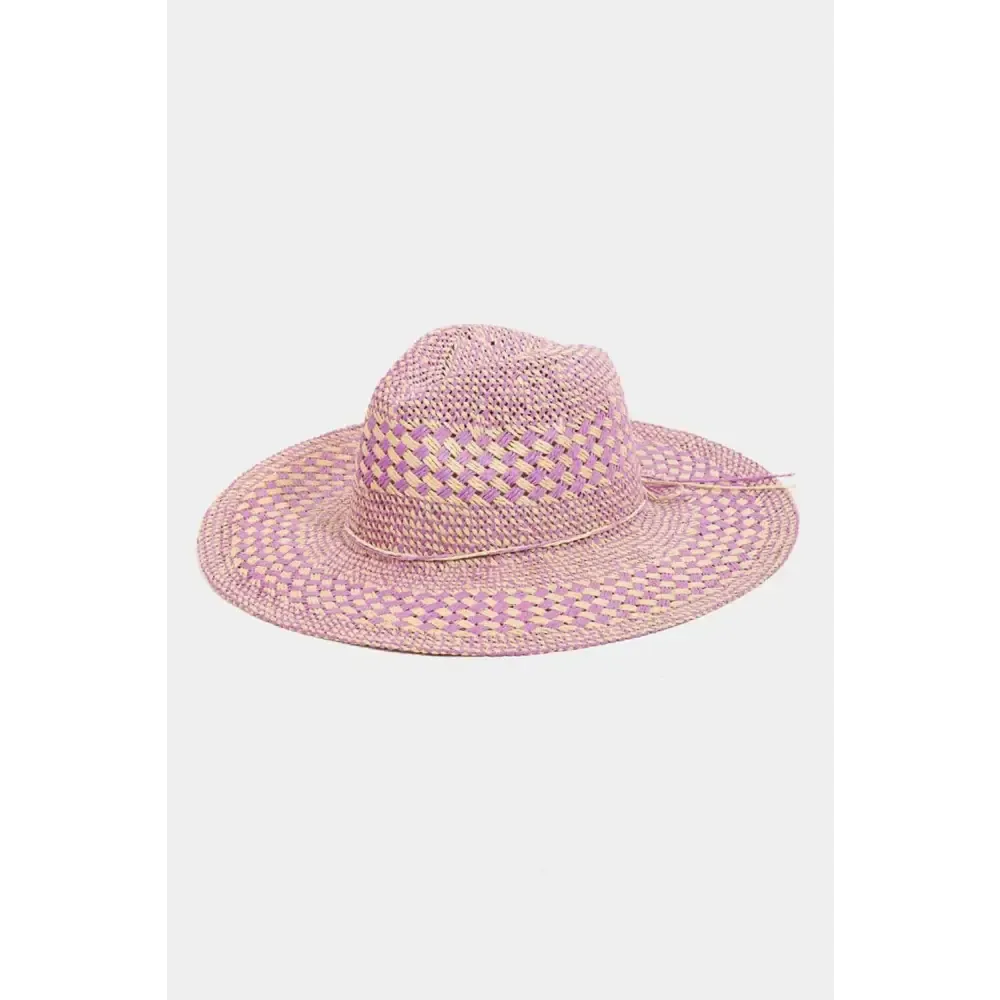 Fame Checkered Straw Weave Sun Hat for Luxury Fashion Enthusiasts