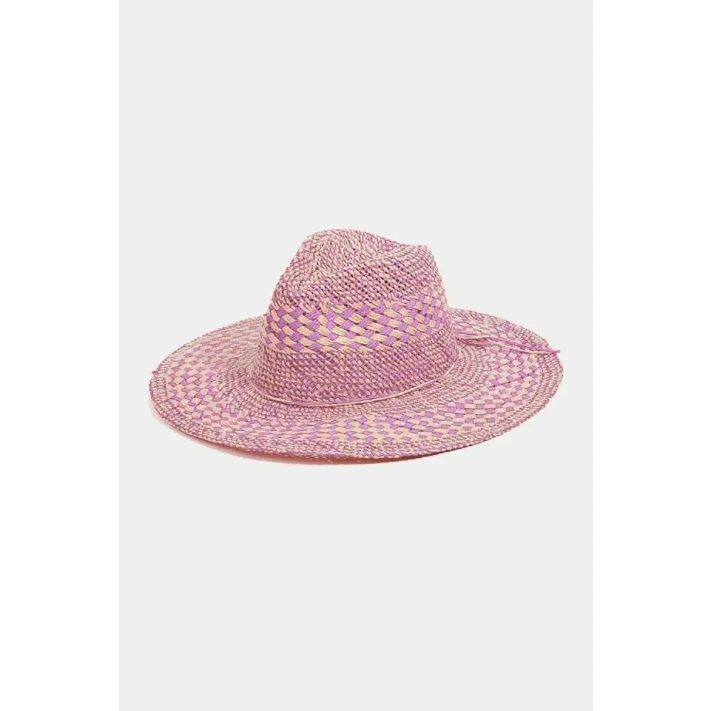 Fame Checkered Straw Weave Sun Hat for Luxury Fashion Enthusiasts