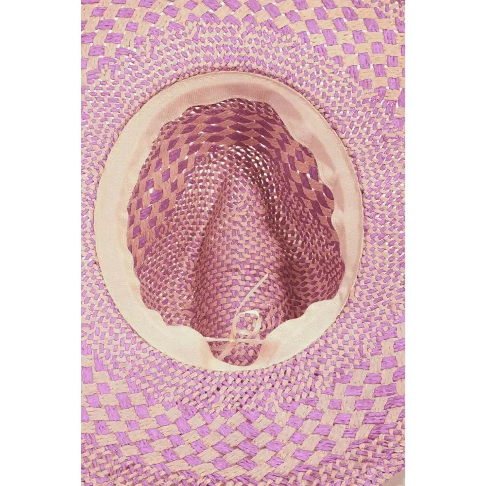 Fame Checkered Straw Weave Sun Hat for Luxury Fashion Enthusiasts