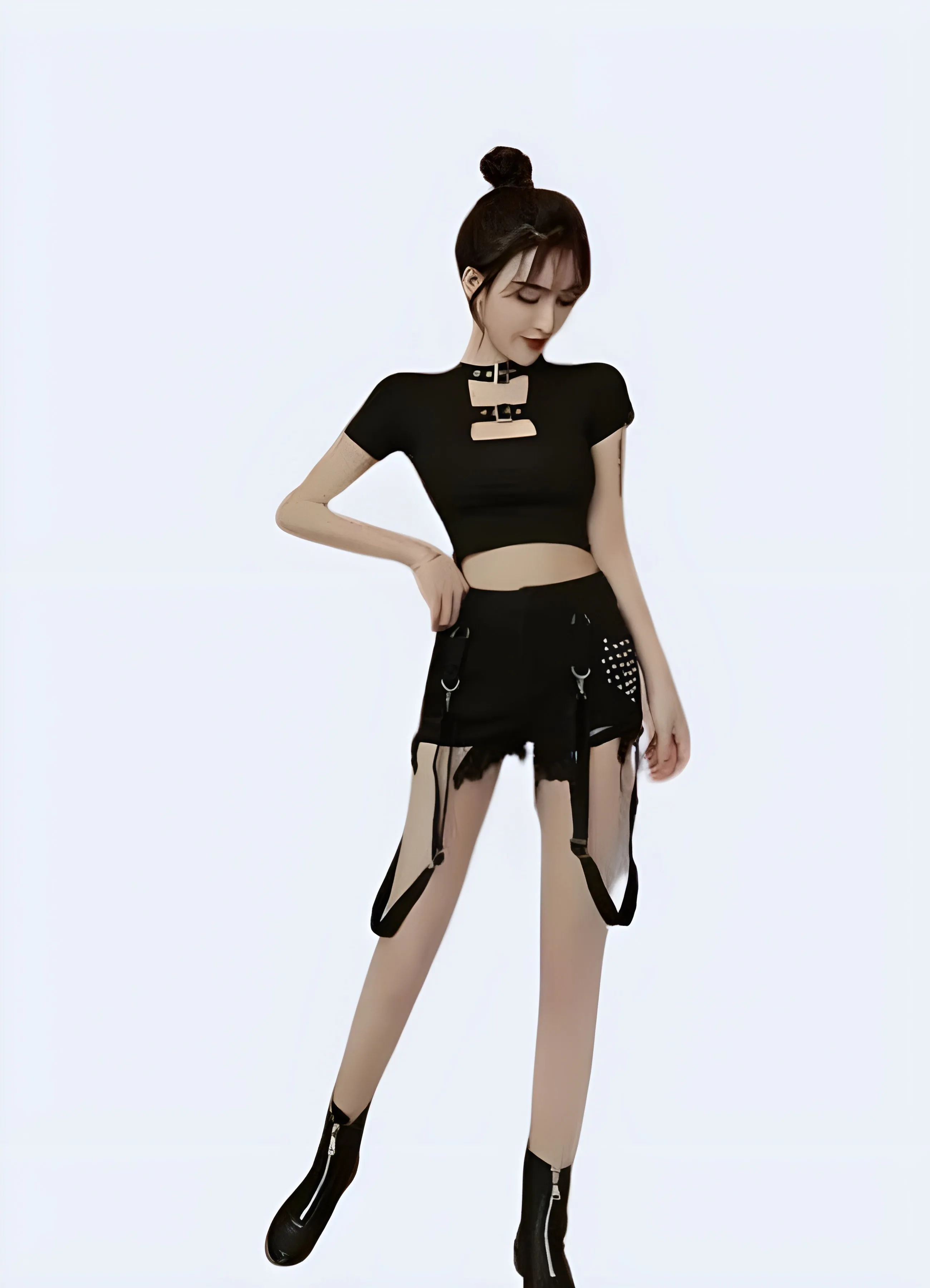 Female Goth Denim Shorts
