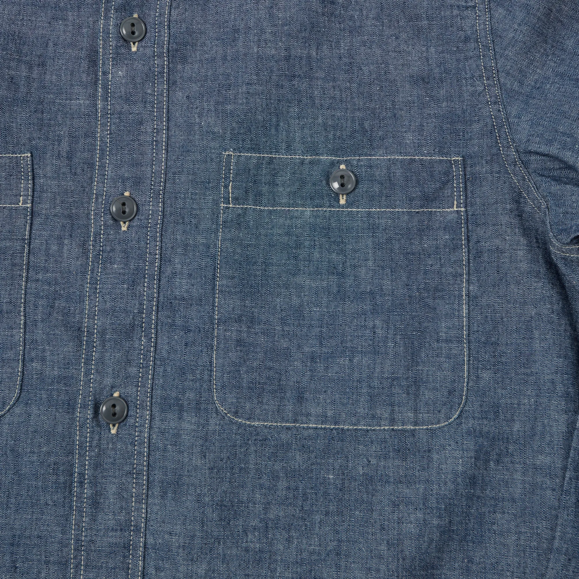 Full Count 4810-22 5oz Original Selvedge Chambray Shirt - Indigo Blue