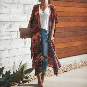 Geometric Multi Print Kimono