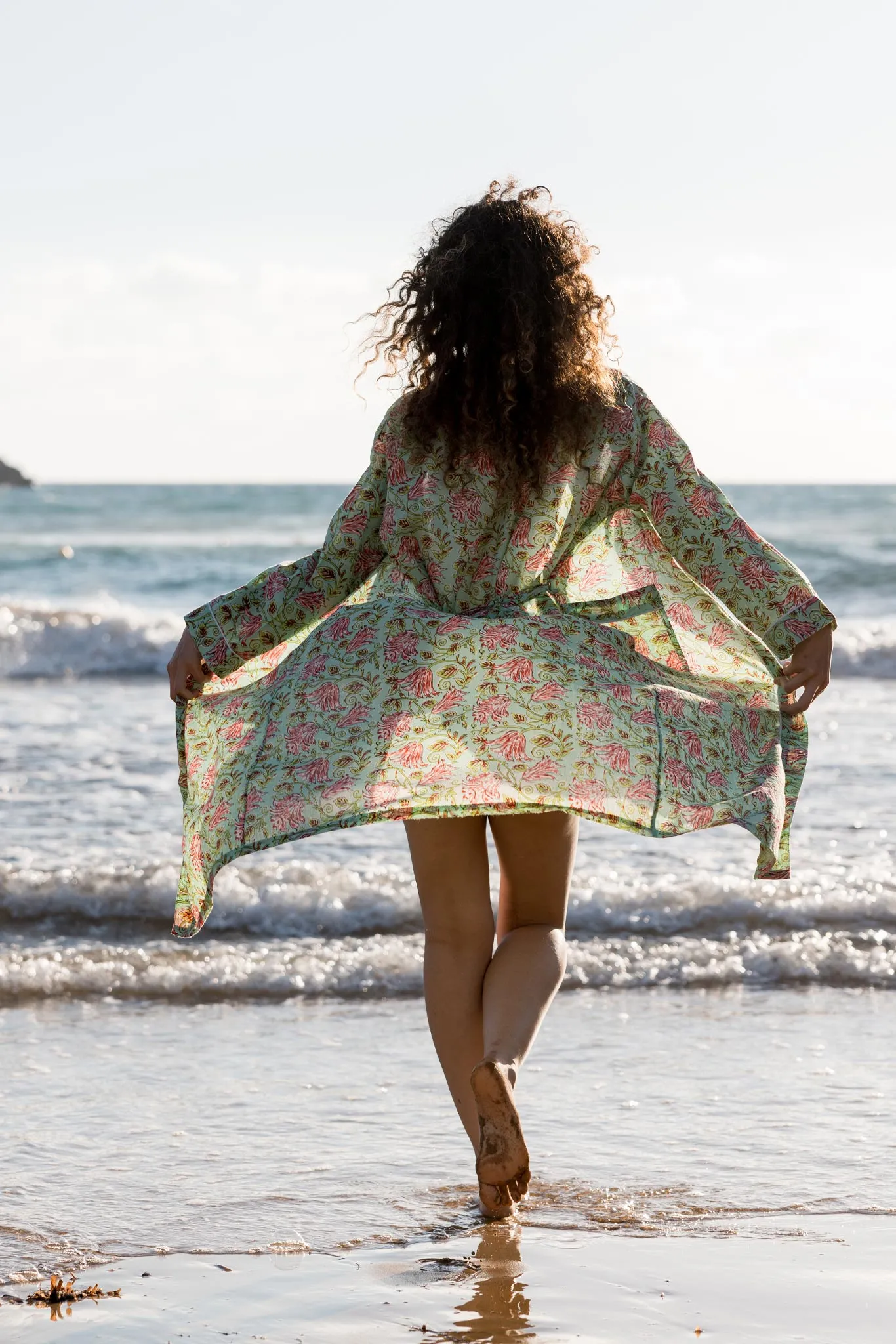 Green Floral Kimono
