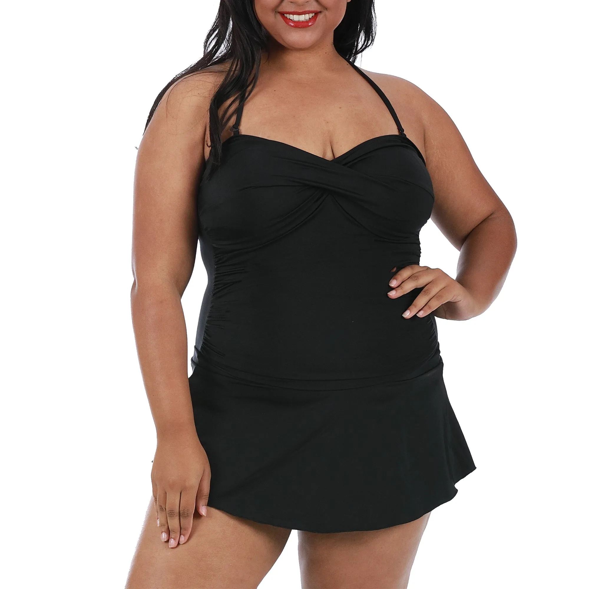 InstantFigure Plus Size Skirted One Piece Swimsuit 13556PC