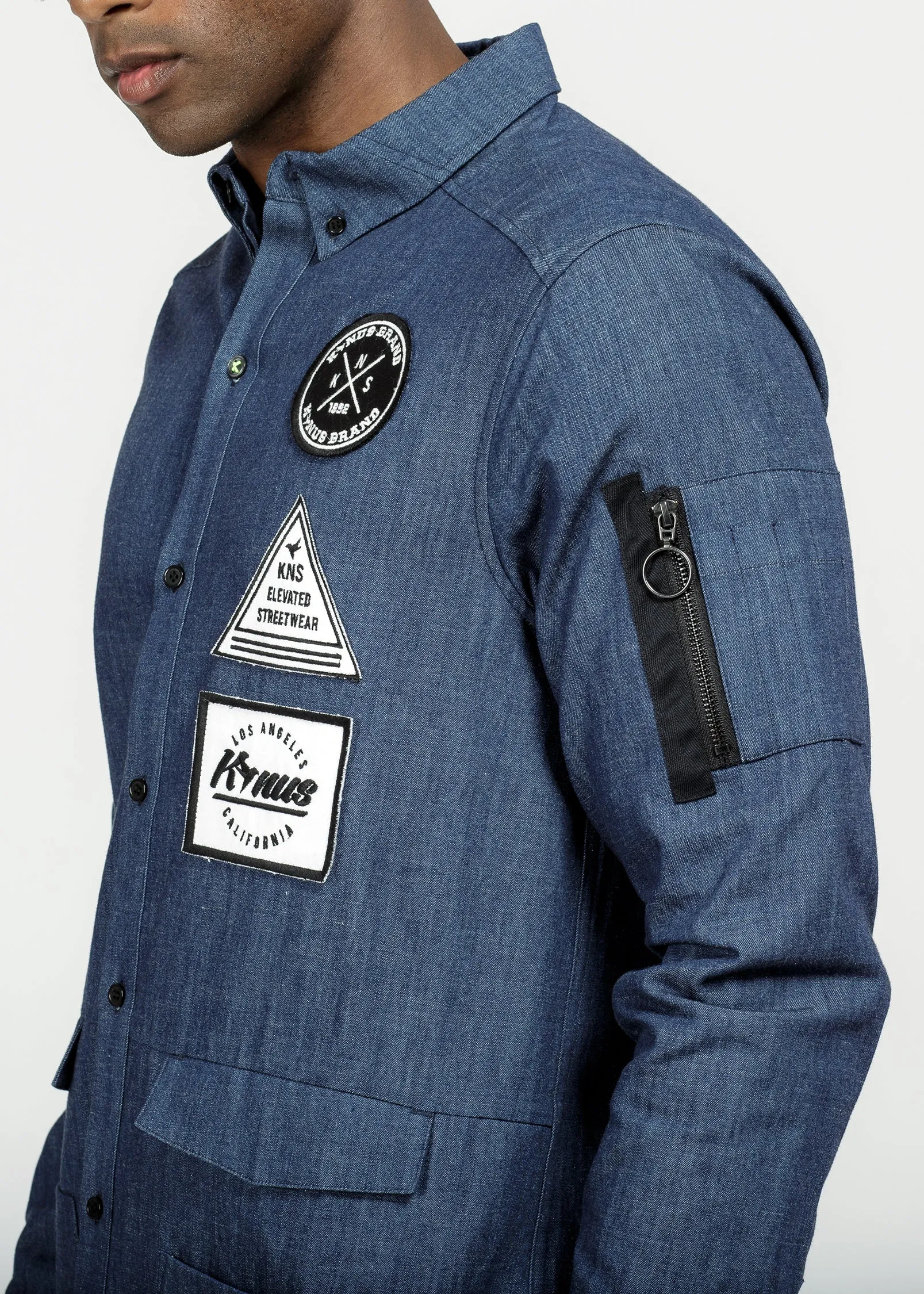 Konus Men's Essential Chambray Button Down Shirt in Indigo