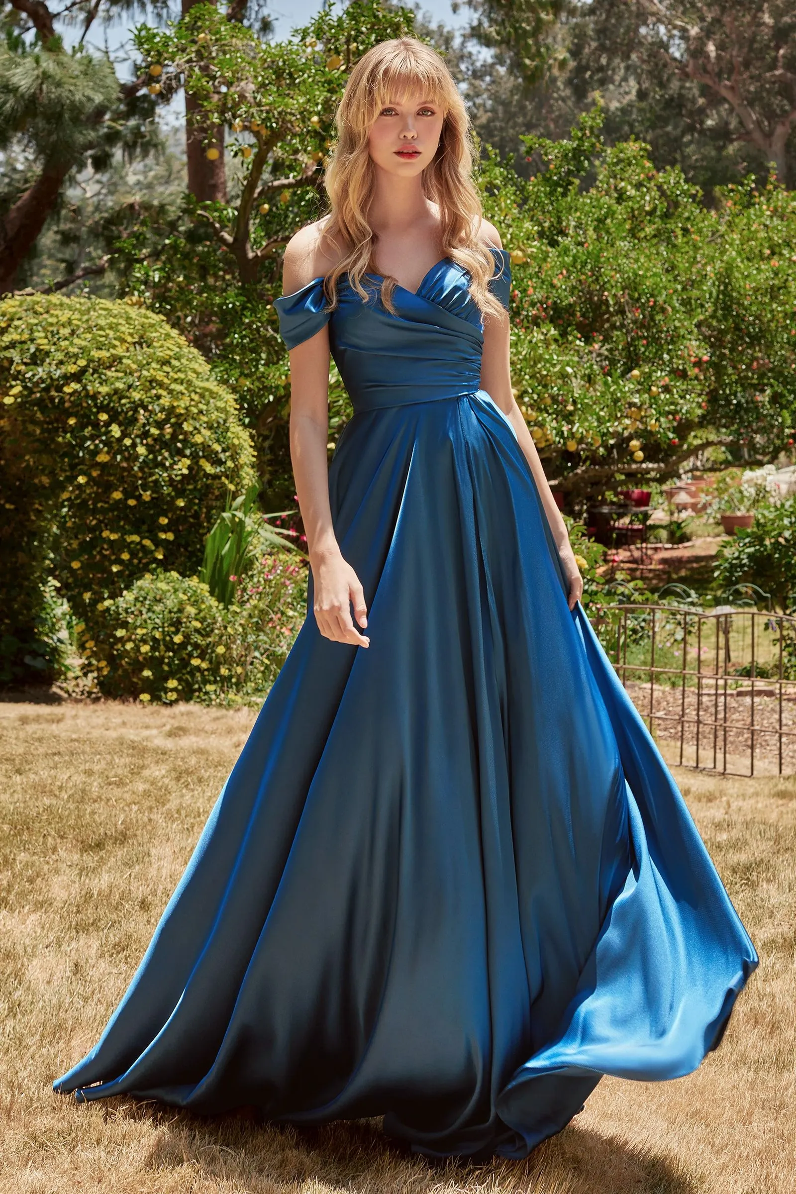 LA Divine - A-line Off the Shoulder Dress