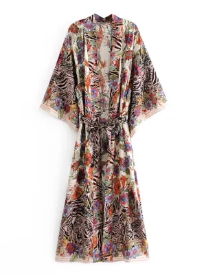 Long Kimono Jungle Flower