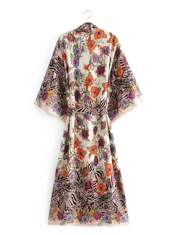 Long Kimono Jungle Flower