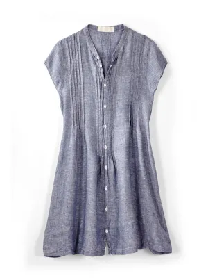 Marnita Cap Sleeve Chambray Linen Shirt