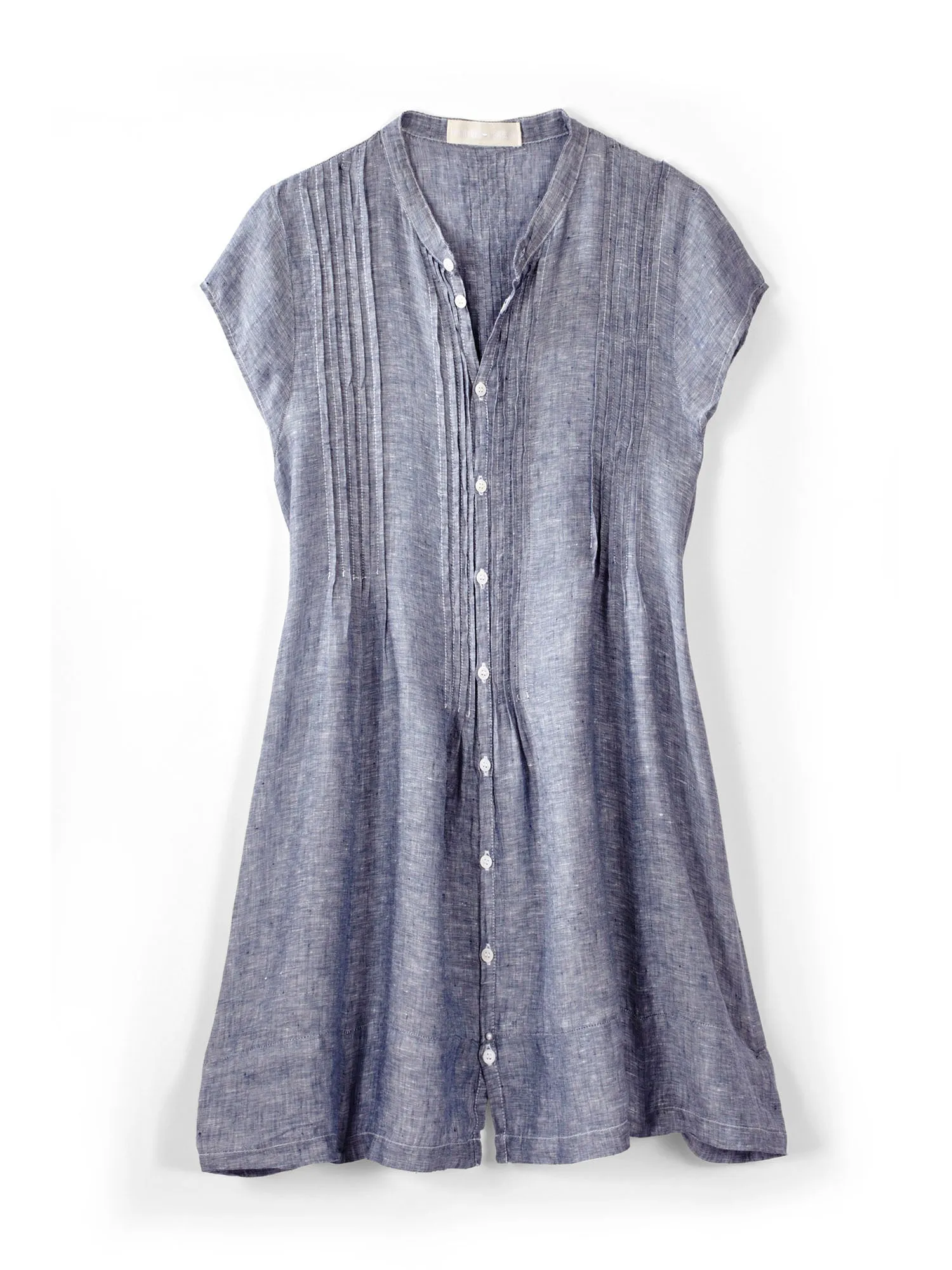 Marnita Cap Sleeve Chambray Linen Shirt