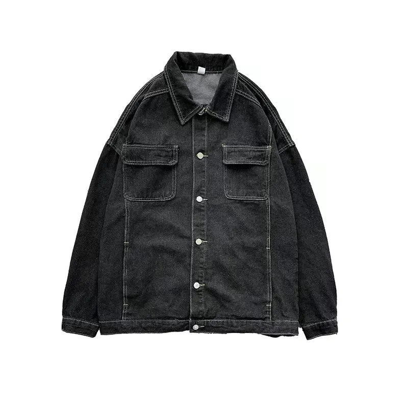 Men Denim Jacket Men's Denim Jacket Spring and Autumn Coat