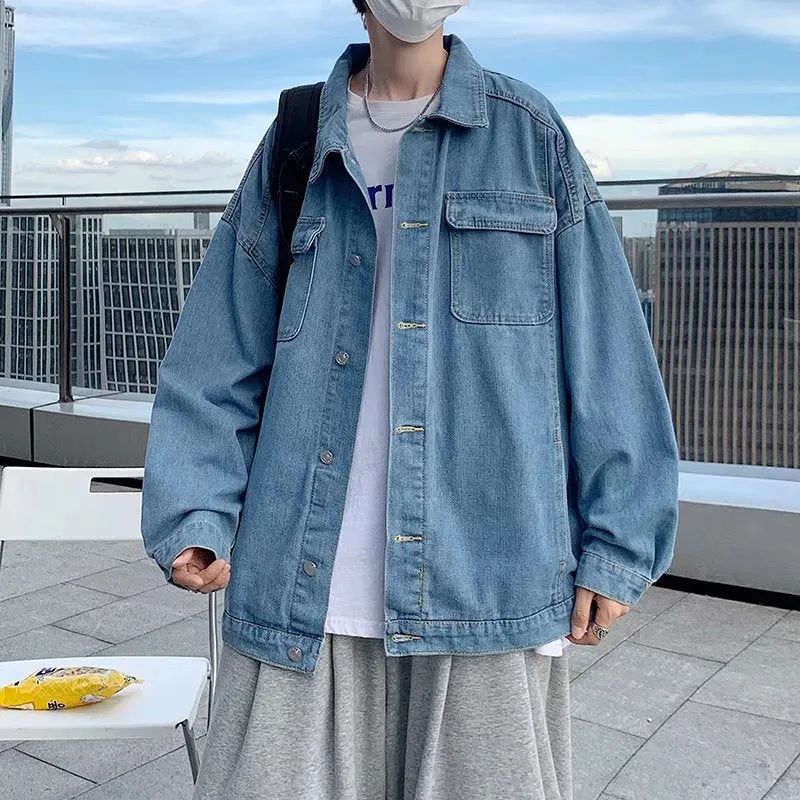 Men Denim Jacket Men's Denim Jacket Spring and Autumn Coat