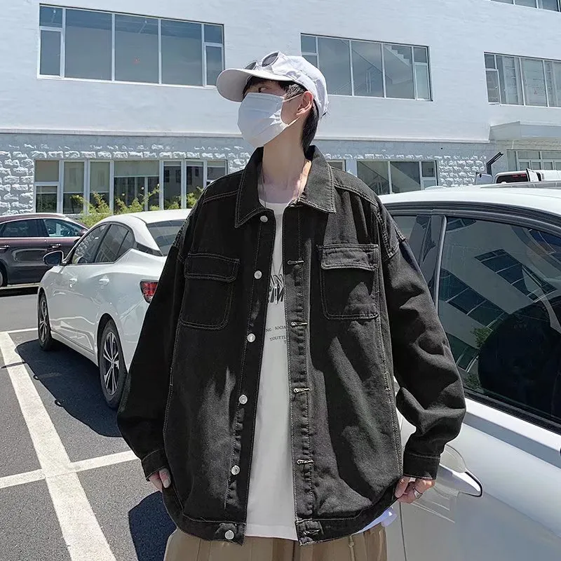 Men Denim Jacket Men's Denim Jacket Spring and Autumn Coat