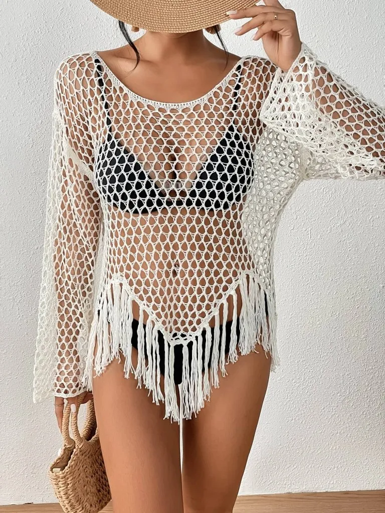 Mesh Crochet Swimsuit Cover-Up