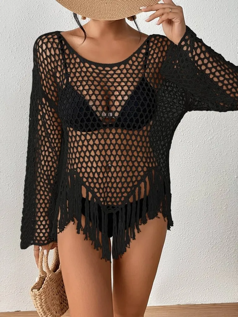 Mesh Crochet Swimsuit Cover-Up