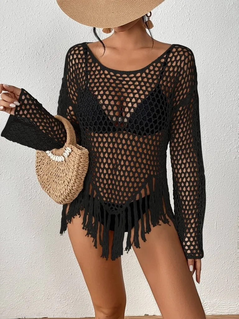 Mesh Crochet Swimsuit Cover-Up