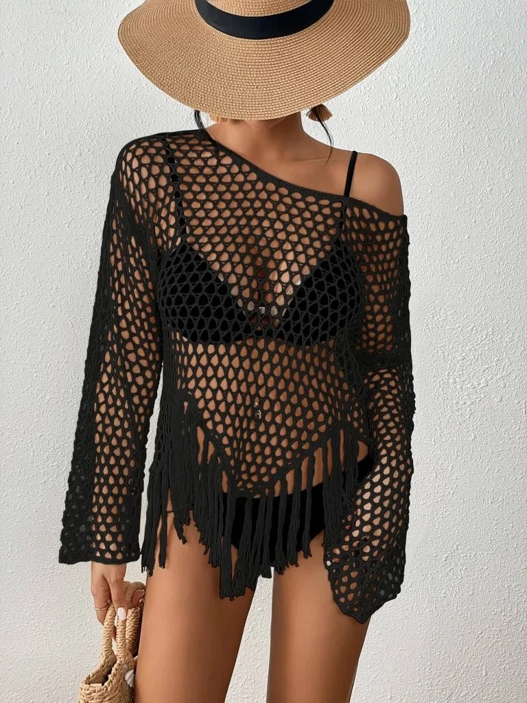Mesh Crochet Swimsuit Cover-Up